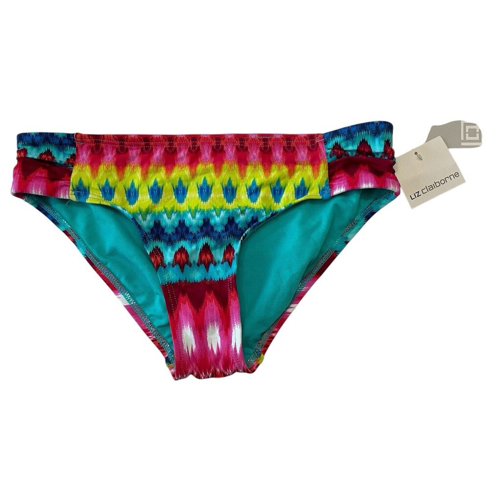 Liz Claiborne Bikini Bottoms Colorful Rainbow Women's Size 6